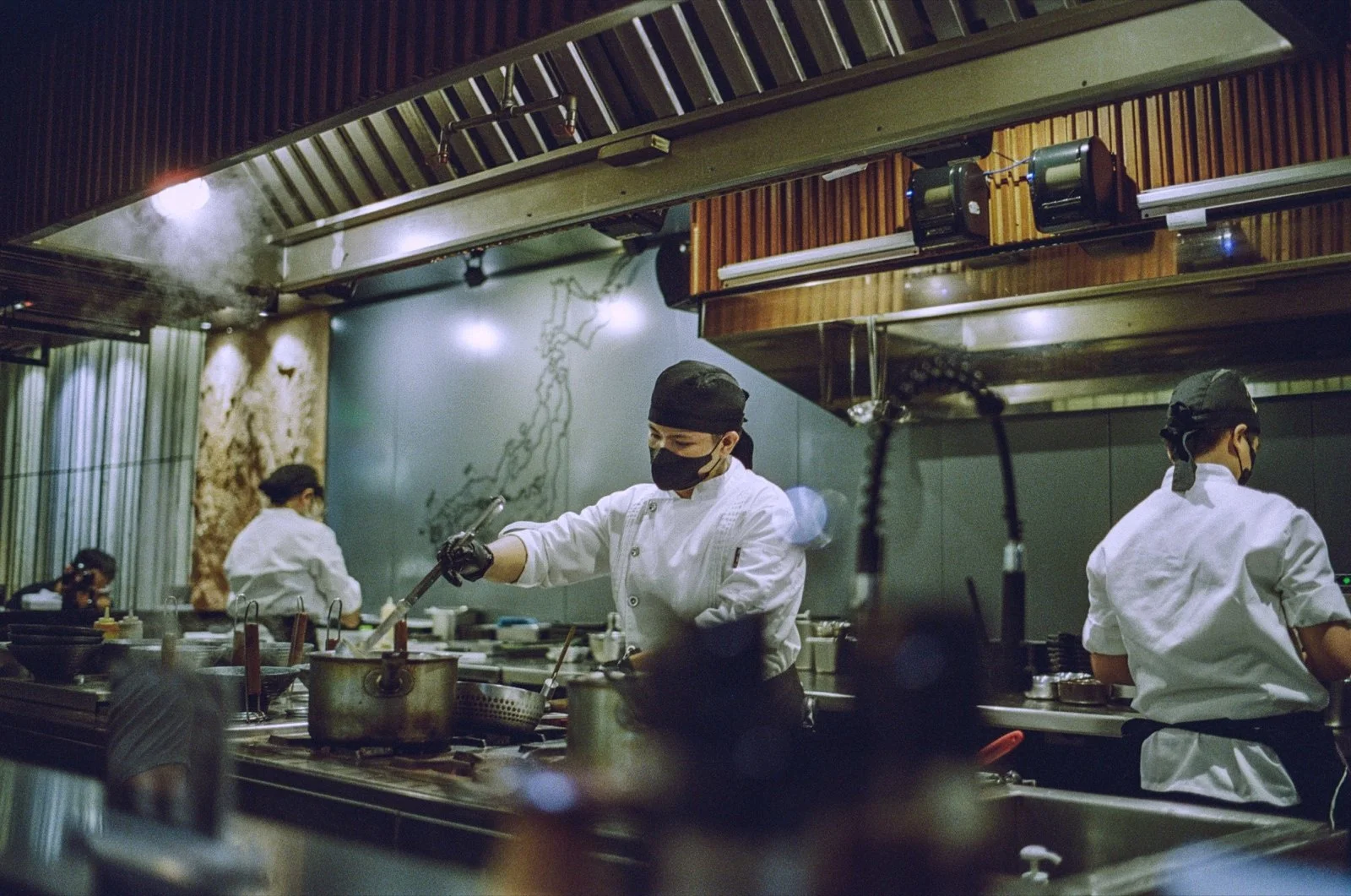 Cuisine professionnelle en plein service